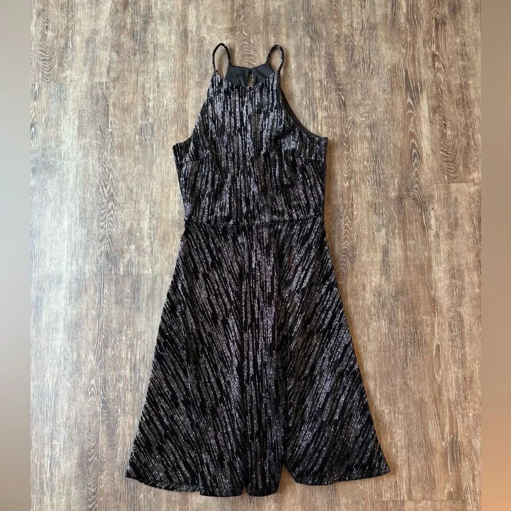 Aqua black skater style Dress